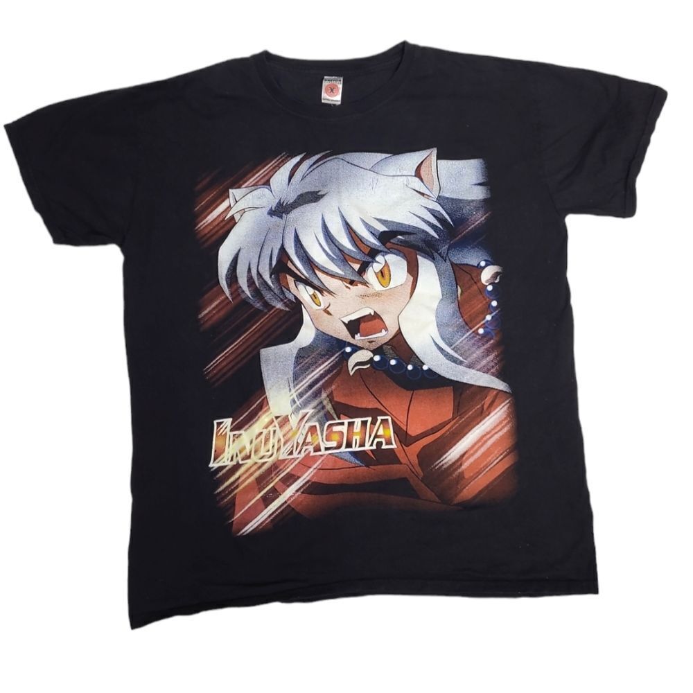 INUYASHA Y2K anime 2 side graphic crew neck short sleeve tee shirt XL